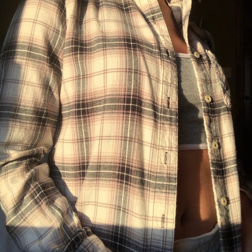 Grey Plaid Button-Up Flannel Shirt Forever 21